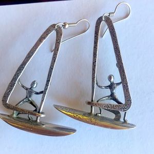 Signed WINDSURFER  925 sterling silver earrings